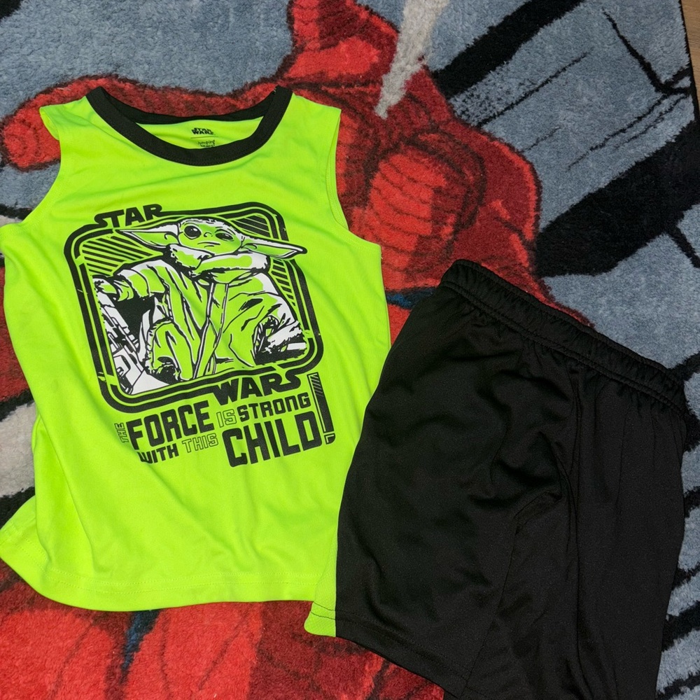 Star Wars Neon Green and Black Matching Tank Top Set